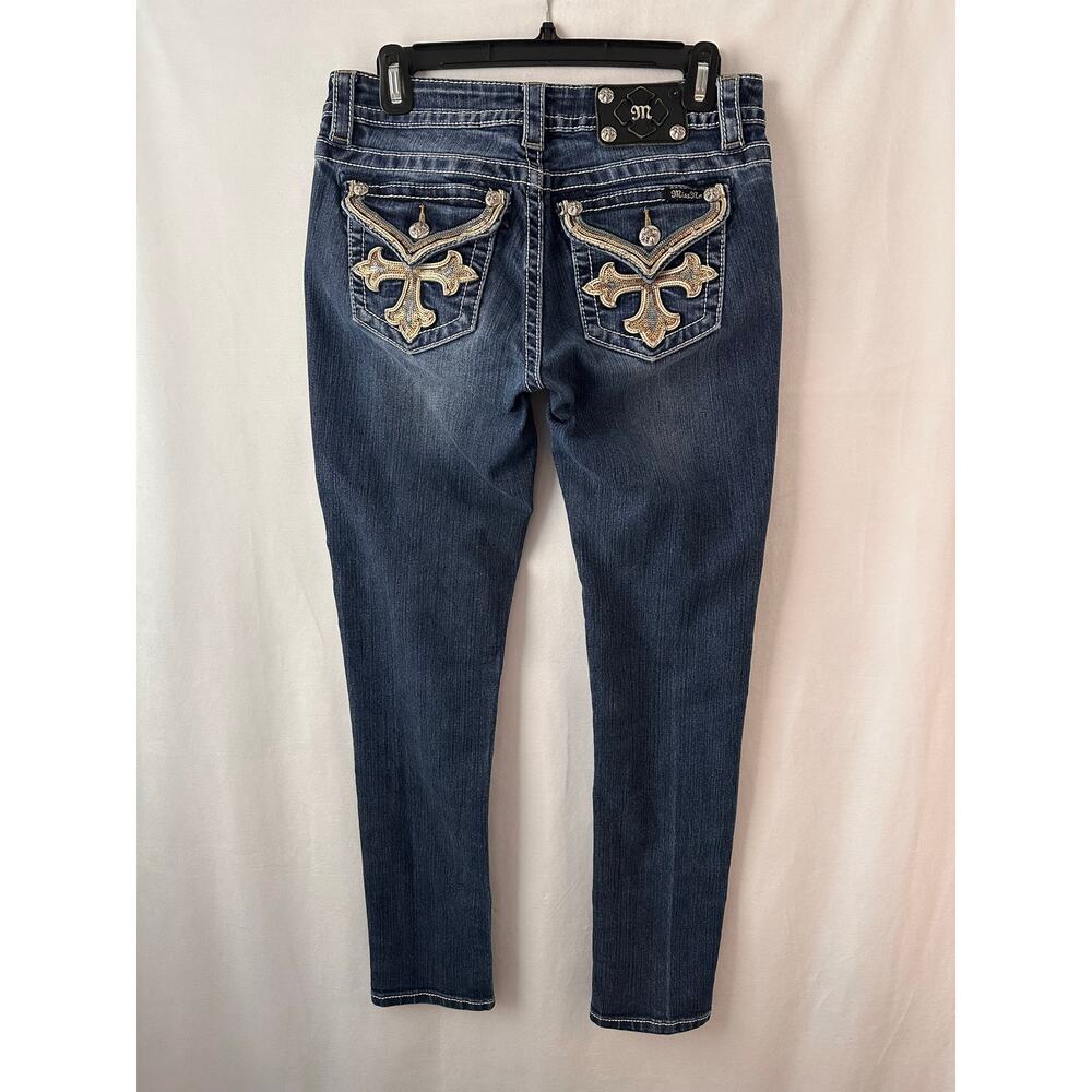 Miss Me Jeans Signature Skinny Embellished Bling Cross Pockets Western Y2k 29